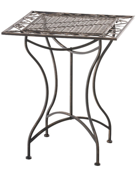 Table pour terrasse Carrée 2 personnes en Fer forgé Bronze Marilee - 7
