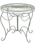 Table pour terrasse Ronde 4 personnes en Fer forgé Vert vieilli Macie