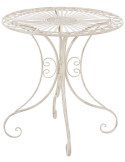 Table pour terrasse Ronde 2 personnes en Fer forgé Crème vieilli Vesna