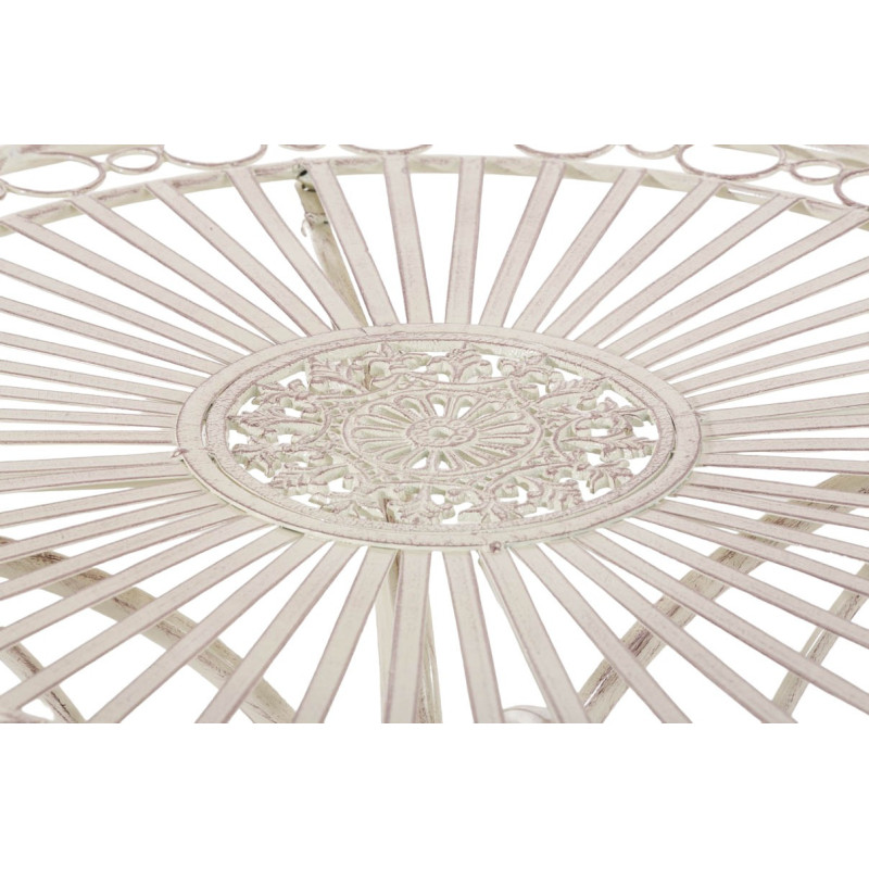 Table pour terrasse Ronde 2 personnes en Fer forgé Crème vieilli Vesna - 3