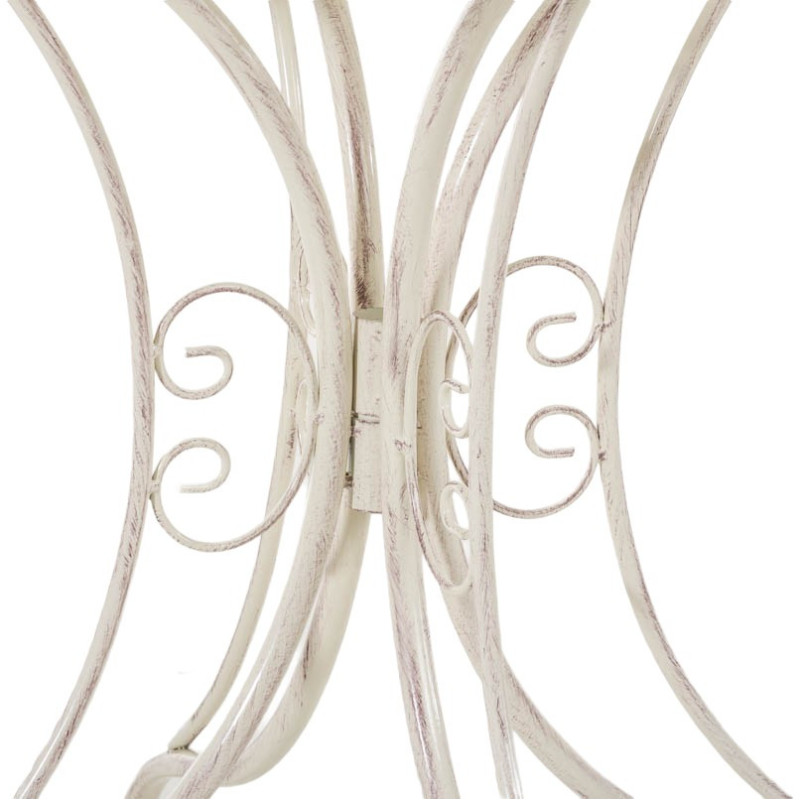 Table pour terrasse Ronde 2 personnes en Fer forgé Crème vieilli Vesna - 4