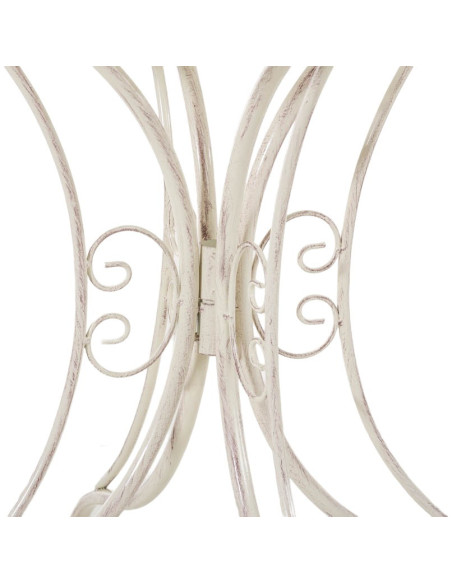 Table pour terrasse Ronde 2 personnes en Fer forgé Crème vieilli Vesna - 4