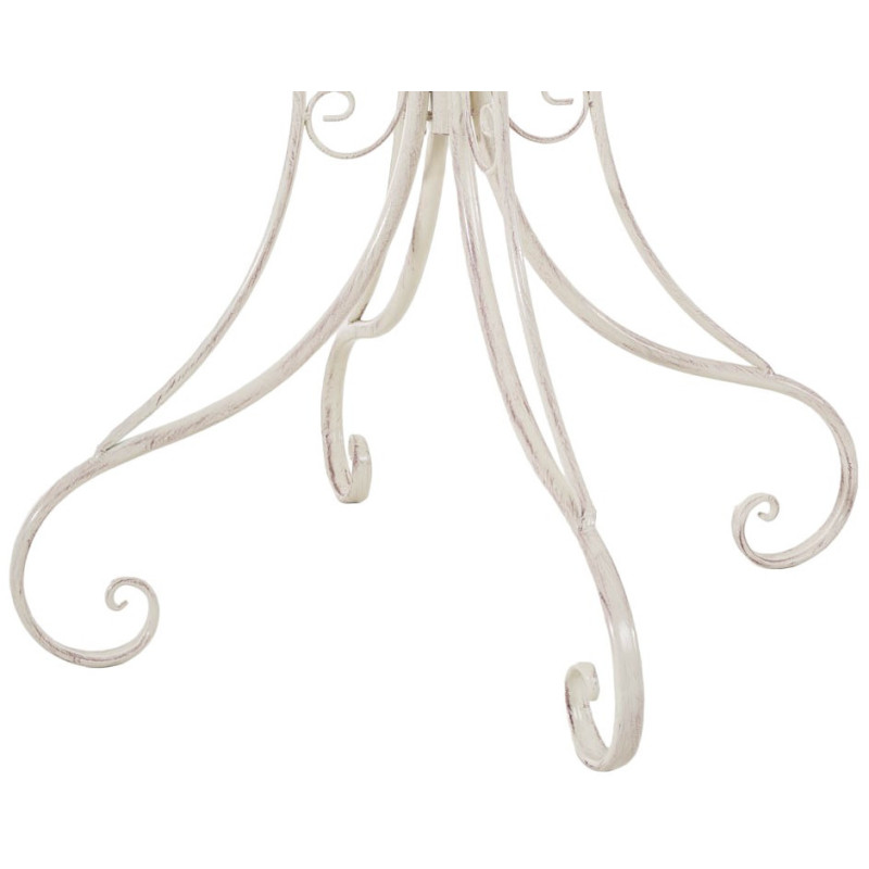 Table pour terrasse Ronde 2 personnes en Fer forgé Crème vieilli Vesna - 5