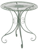 Table de jardin Vesna Ø70 cm 2 personnes en fer forgé vert vieilli