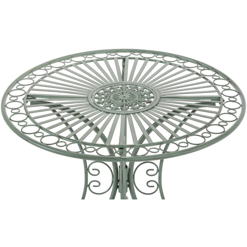 Table pour terrasse Ronde 2 personnes en Fer forgé Vert vieilli Vesna - 2