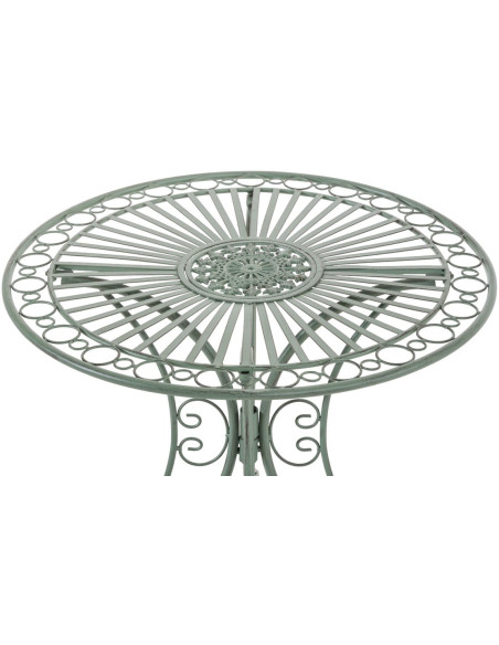 Table pour terrasse Ronde 2 personnes en Fer forgé Vert vieilli Vesna - 2