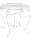 Table de jardin ronde blanche en fer Ø 90 x H 69 cm Macie