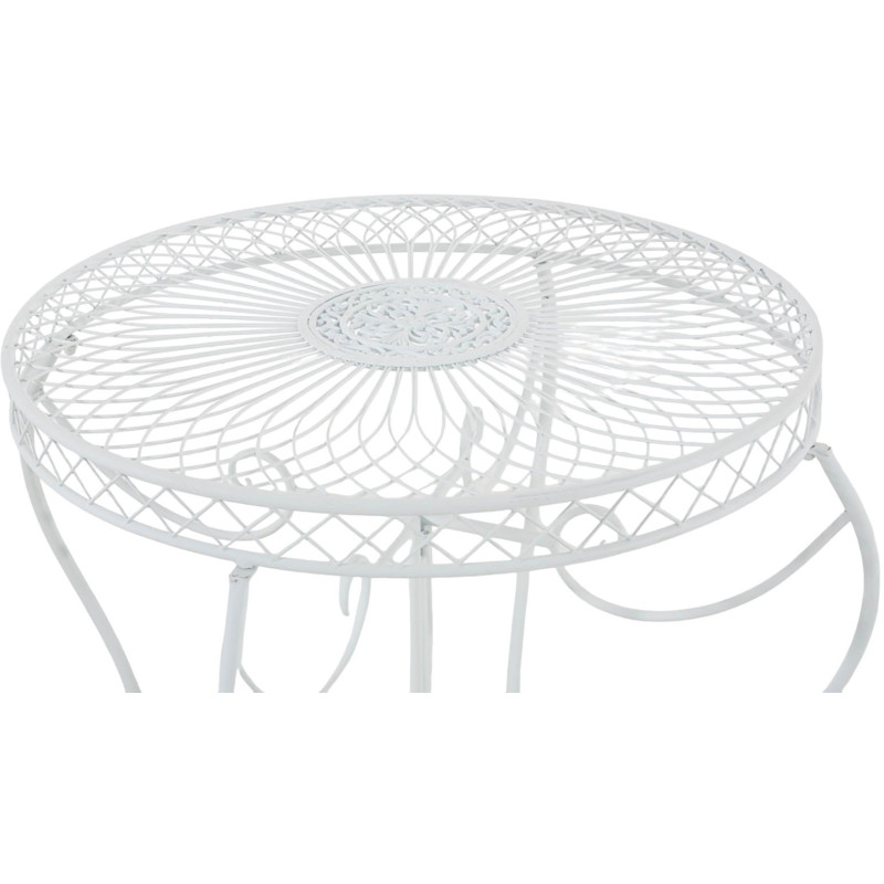 Table pour terrasse Ronde 4 personnes en Fer forgé Blanc Macie - 2