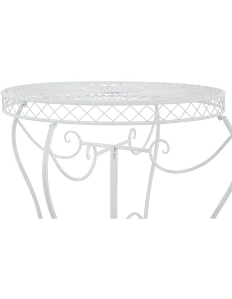 Table pour terrasse Ronde 4 personnes en Fer forgé Blanc Macie - 3