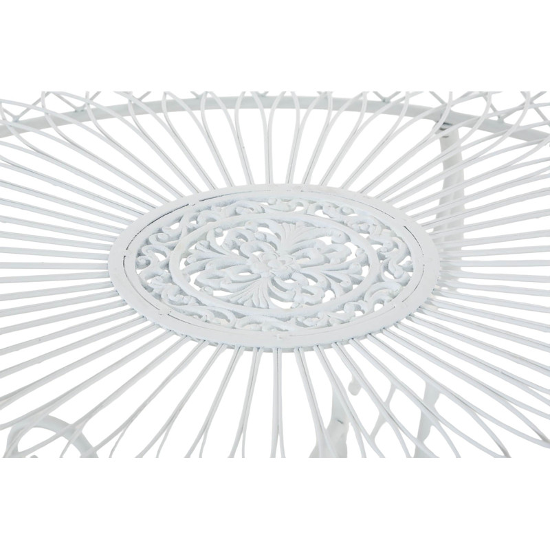 Table pour terrasse Ronde 4 personnes en Fer forgé Blanc Macie - 4