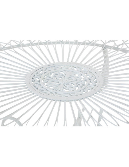 Table pour terrasse Ronde 4 personnes en Fer forgé Blanc Macie - 4