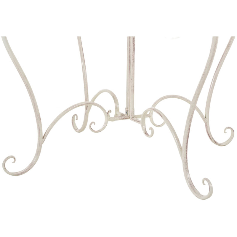 Table pour terrasse Ronde 4 personnes en Fer forgé Crème vieilli Macie - 4