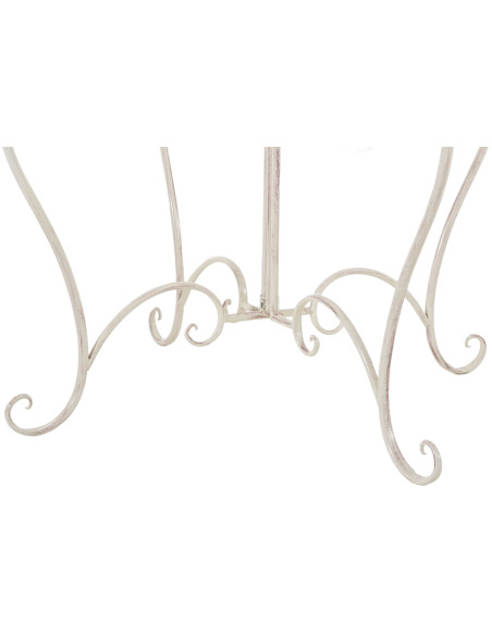 Table pour terrasse Ronde 4 personnes en Fer forgé Crème vieilli Macie - 4