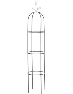 Tuteur obélisque plantes grimpantes en Métal Noir Hauteur 190 cm Heck - 1