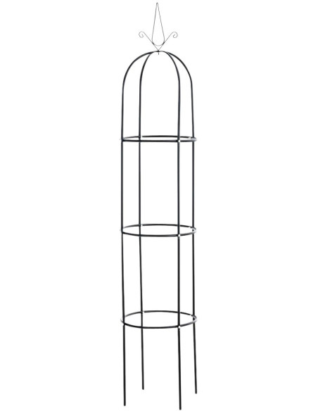 Tuteur obélisque plantes grimpantes en Métal Noir Hauteur 190 cm Heck - 1