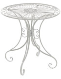 Table pour terrasse Ronde 2 personnes en Fer forgé Blanc vieilli Vesna