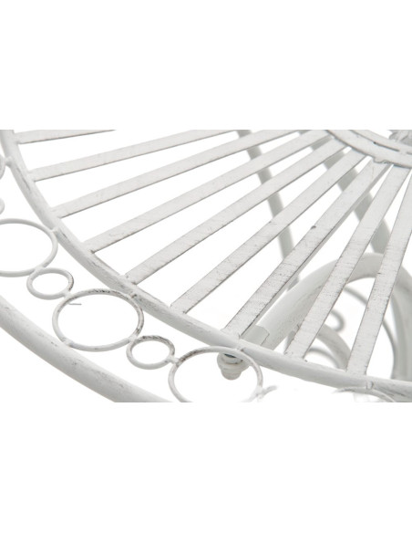 Table pour terrasse Ronde 2 personnes en Fer forgé Blanc vieilli Vesna - 3