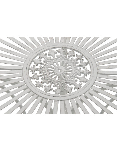 Table pour terrasse Ronde 2 personnes en Fer forgé Blanc vieilli Vesna - 4