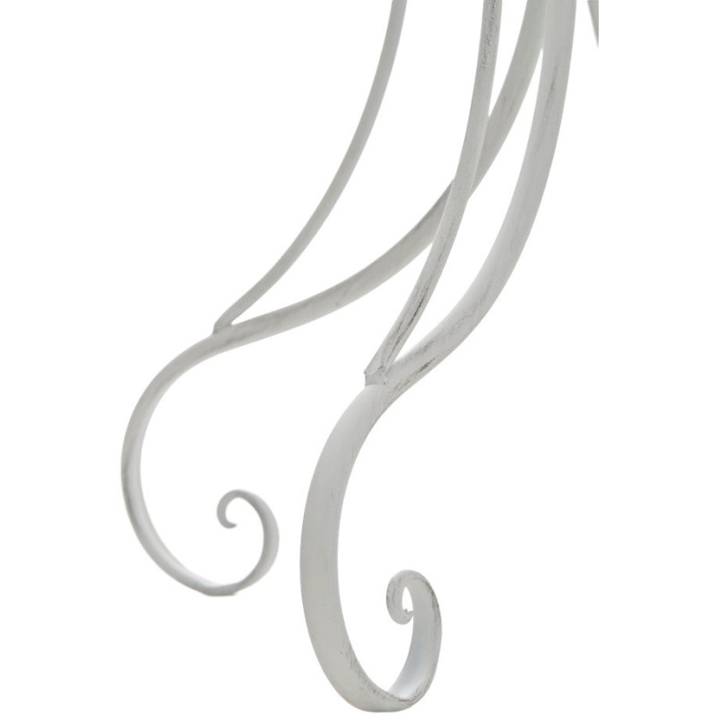 Table pour terrasse Ronde 2 personnes en Fer forgé Blanc vieilli Vesna - 6