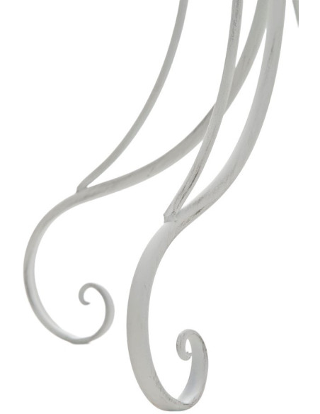 Table pour terrasse Ronde 2 personnes en Fer forgé Blanc vieilli Vesna - 6