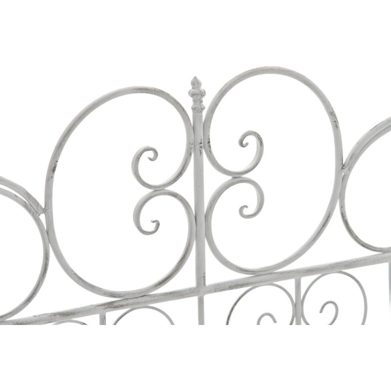 Banc de jardin 2 places en Fer forgé Blanc vieilli Austyn - 4