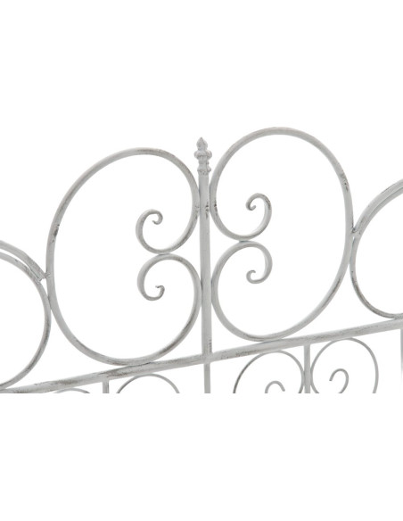 Banc de jardin 2 places en Fer forgé Blanc vieilli Austyn - 4