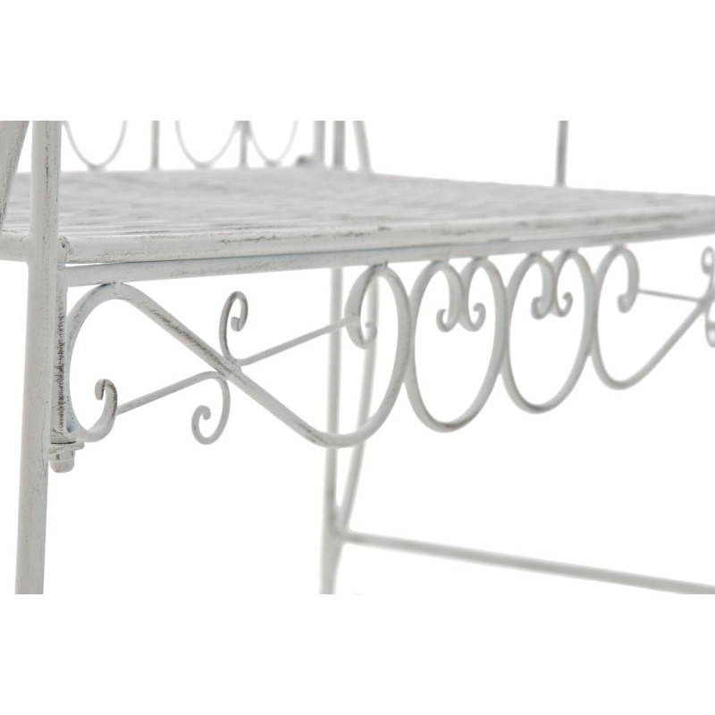 Banc de jardin 2 places en Fer forgé Blanc vieilli Austyn - 5