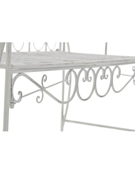 Banc de jardin 2 places en Fer forgé Blanc vieilli Austyn - 5