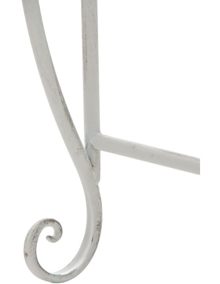 Banc de jardin 2 places en Fer forgé Blanc vieilli Austyn - 6