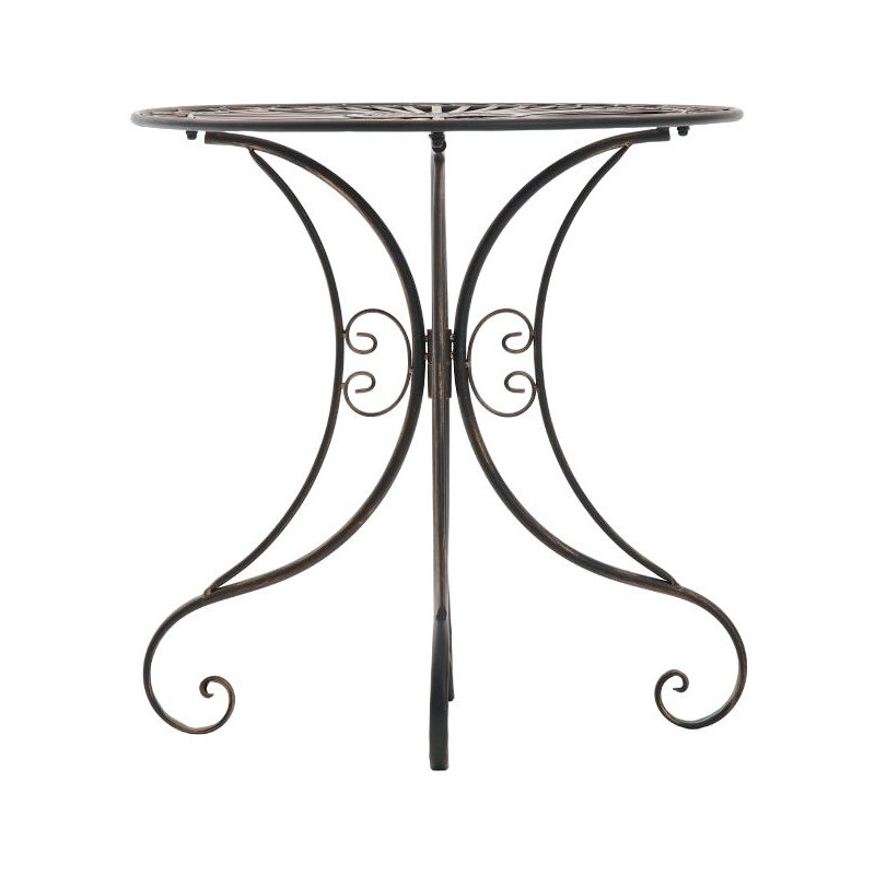 Table pour terrasse Ronde 2 personnes en Fer forgé Bronze Vesna - 2