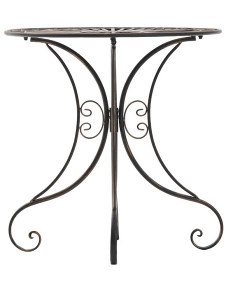 Table pour terrasse Ronde 2 personnes en Fer forgé Bronze Vesna - 2