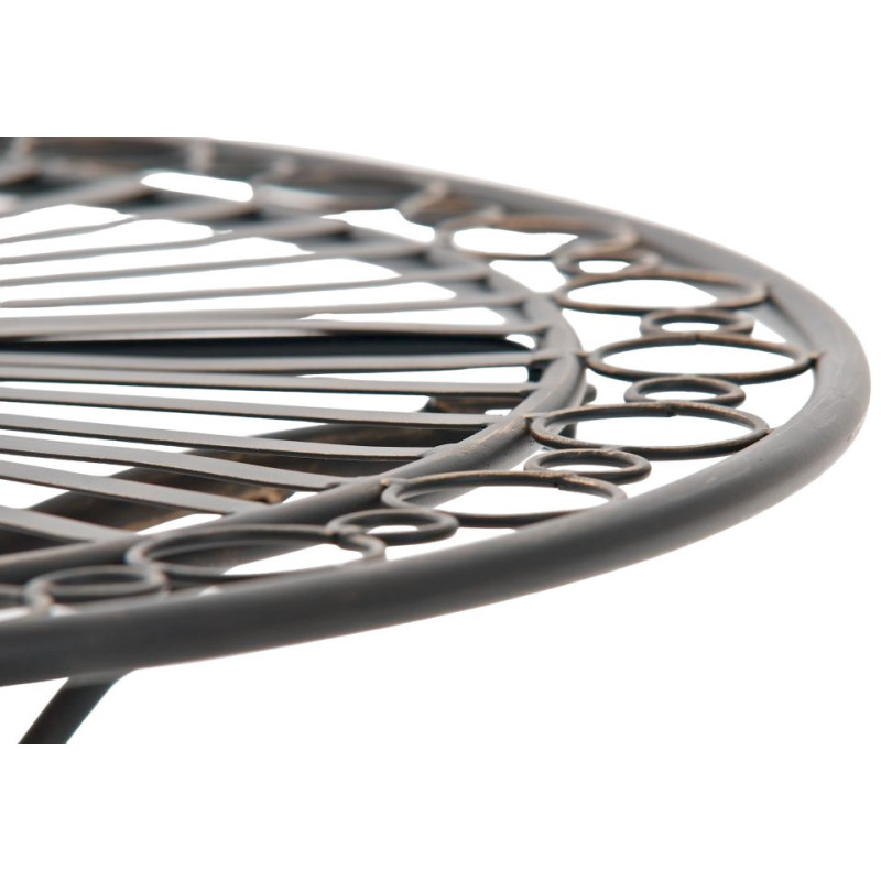 Table pour terrasse Ronde 2 personnes en Fer forgé Bronze Vesna - 3