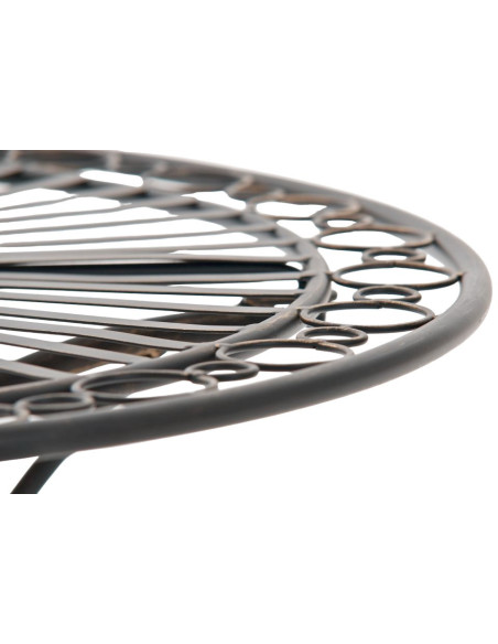 Table pour terrasse Ronde 2 personnes en Fer forgé Bronze Vesna - 3