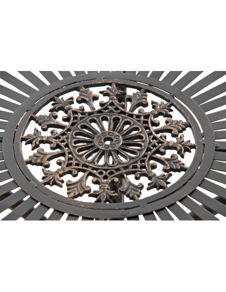 Table pour terrasse Ronde 2 personnes en Fer forgé Bronze Vesna - 4