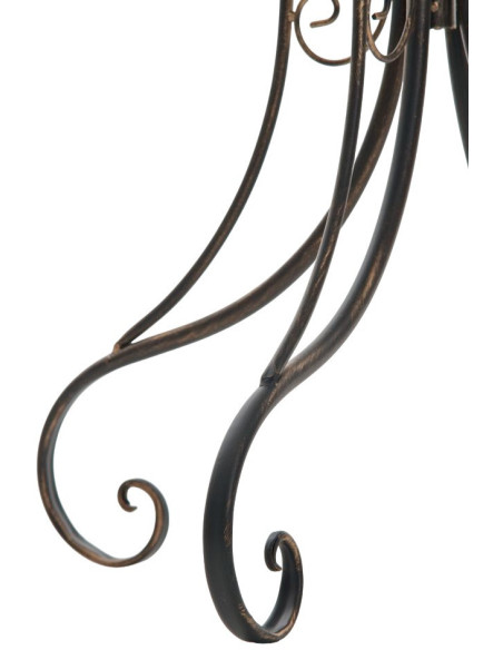 Table pour terrasse Ronde 2 personnes en Fer forgé Bronze Vesna - 6