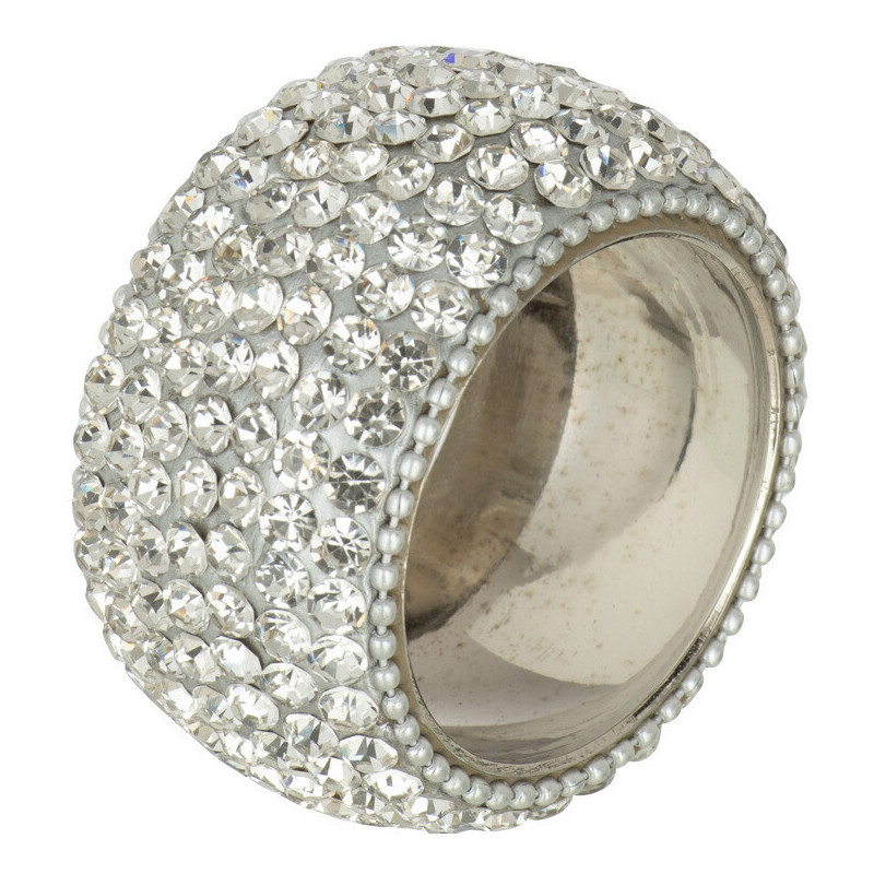 Rond de serviette Diamond en Aluminium Argenté (Lot de 6) - 1