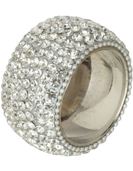 Rond de serviette Diamond en Aluminium Argenté (Lot de 6) - 1