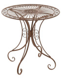 Table de jardin Vesna Ø70 cm 2 personnes en fer forgé marron vieilli