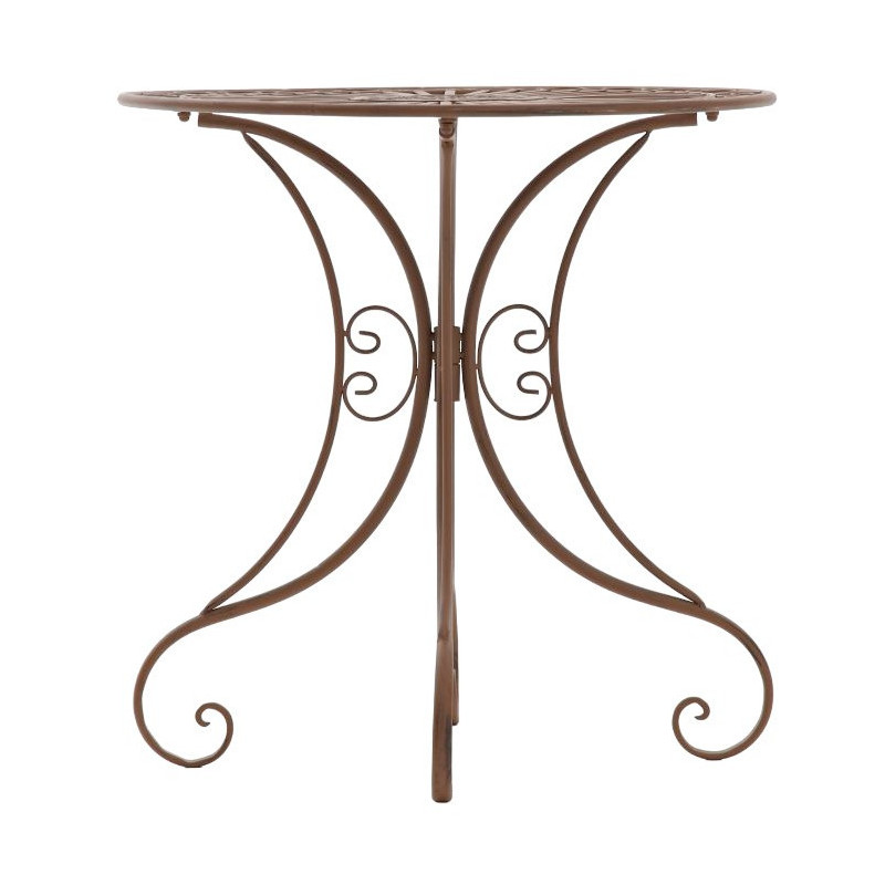 Table pour terrasse Ronde 2 personnes en Fer forgé Marron vieilli Vesna - 2