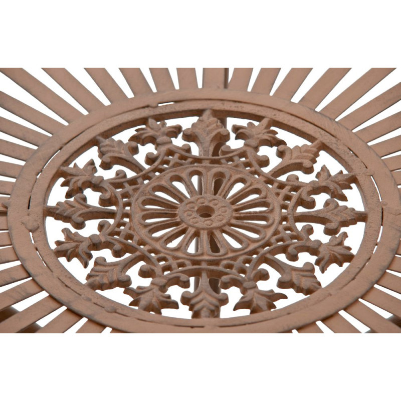 Table pour terrasse Ronde 2 personnes en Fer forgé Marron vieilli Vesna - 4