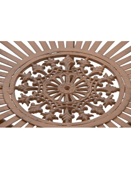 Table pour terrasse Ronde 2 personnes en Fer forgé Marron vieilli Vesna - 4