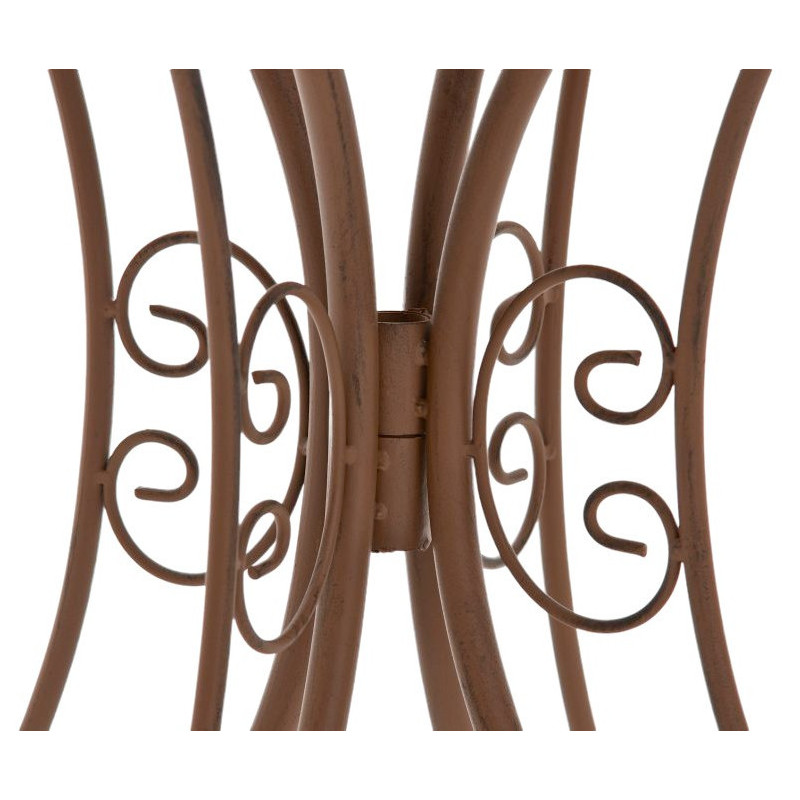 Table pour terrasse Ronde 2 personnes en Fer forgé Marron vieilli Vesna - 5