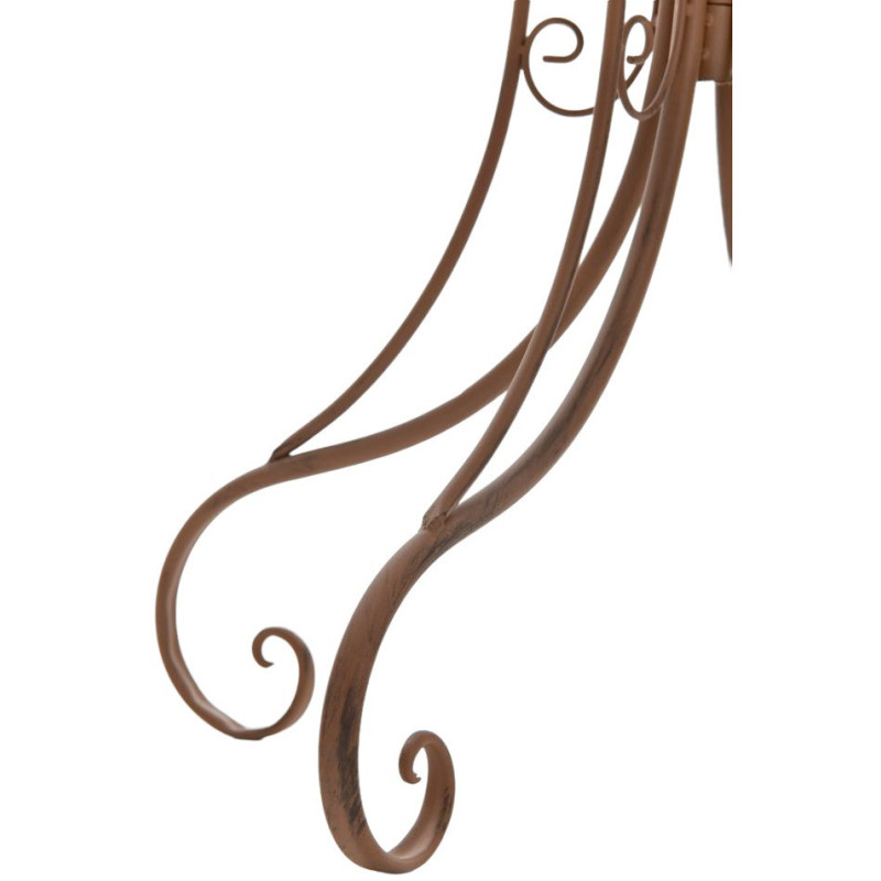 Table pour terrasse Ronde 2 personnes en Fer forgé Marron vieilli Vesna - 6