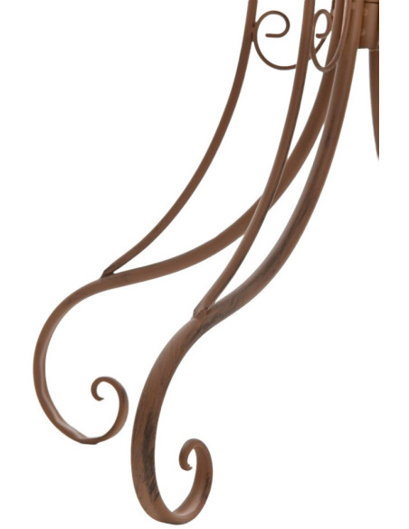 Table pour terrasse Ronde 2 personnes en Fer forgé Marron vieilli Vesna - 6