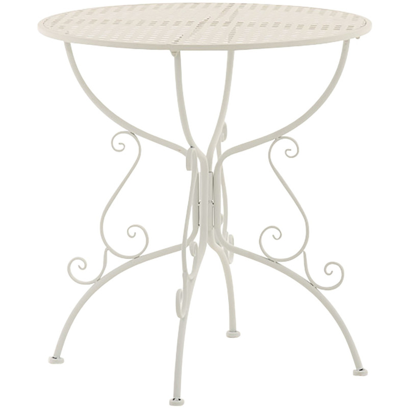 Table pour terrasse Ronde 2 personnes en Fer forgé Blanc Maggy - 1
