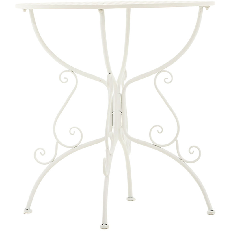 Table pour terrasse Ronde 2 personnes en Fer forgé Blanc Maggy - 2