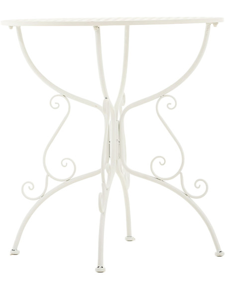 Table pour terrasse Ronde 2 personnes en Fer forgé Blanc Maggy - 2