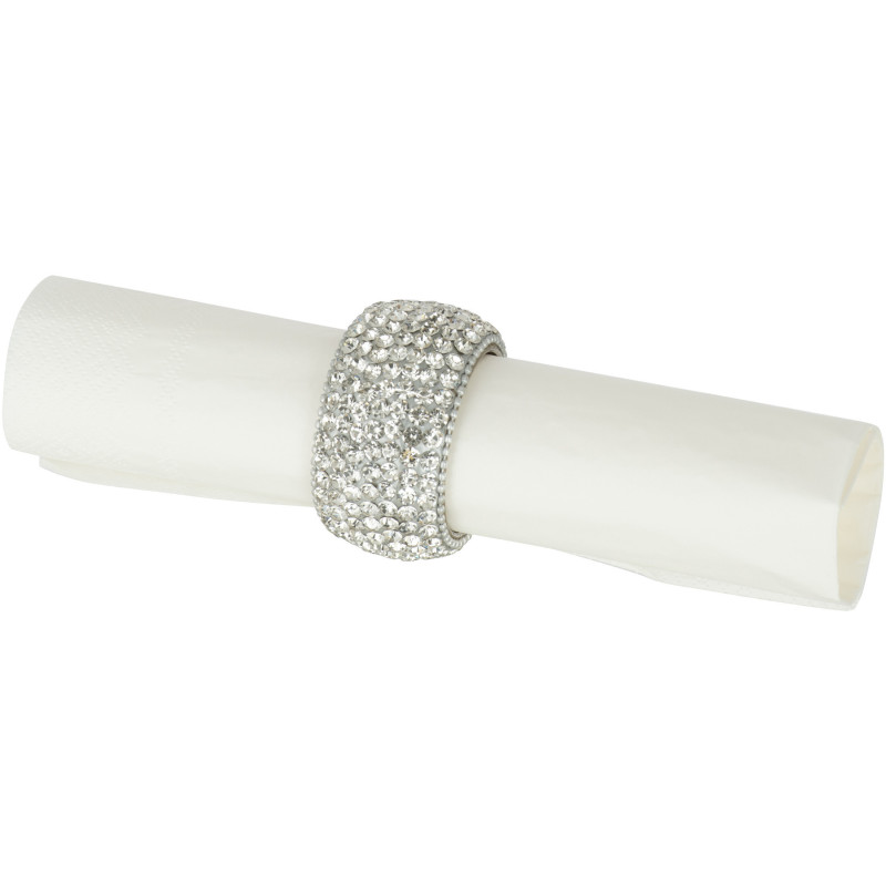 Rond de serviette Diamond en Aluminium Argenté (Lot de 6) - 2