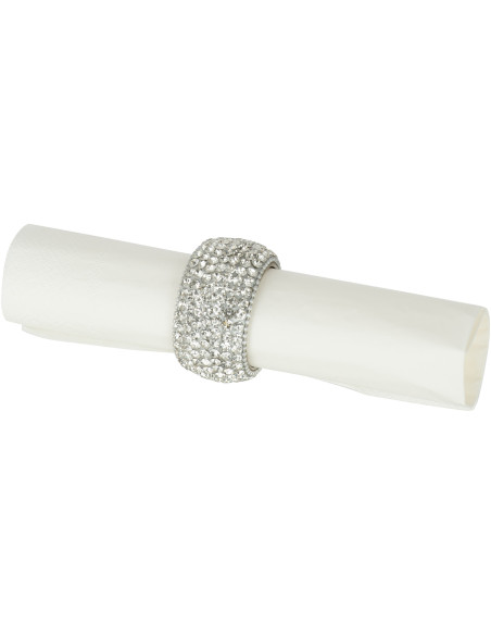 Rond de serviette Diamond en Aluminium Argenté (Lot de 6) - 2