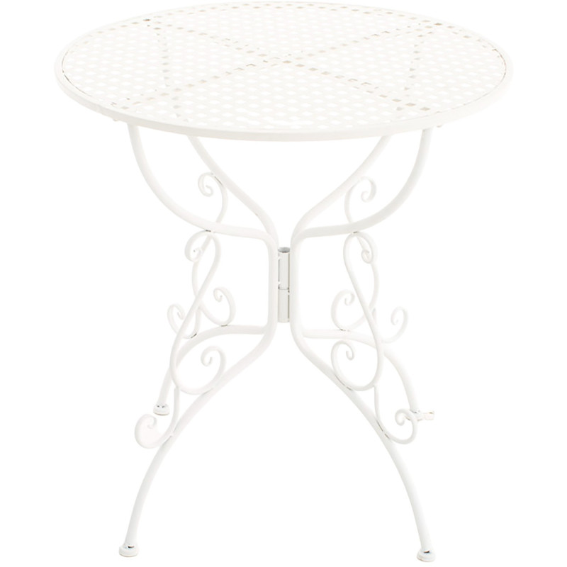 Table pour terrasse Ronde 2 personnes en Fer forgé Blanc Maggy - 3